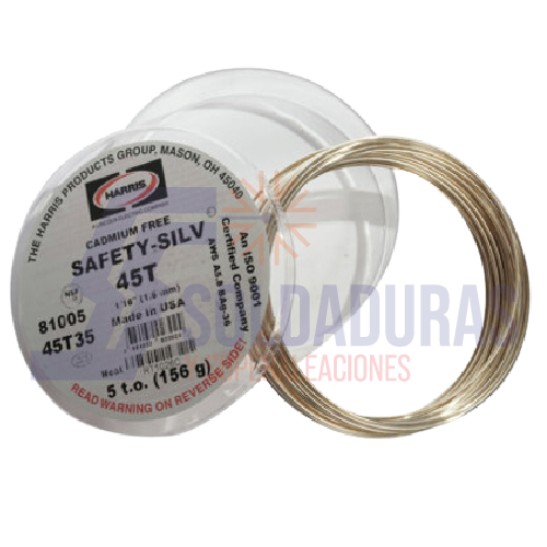 HARRIS - SOLDADURA SAFETY SILV 45T 1/16